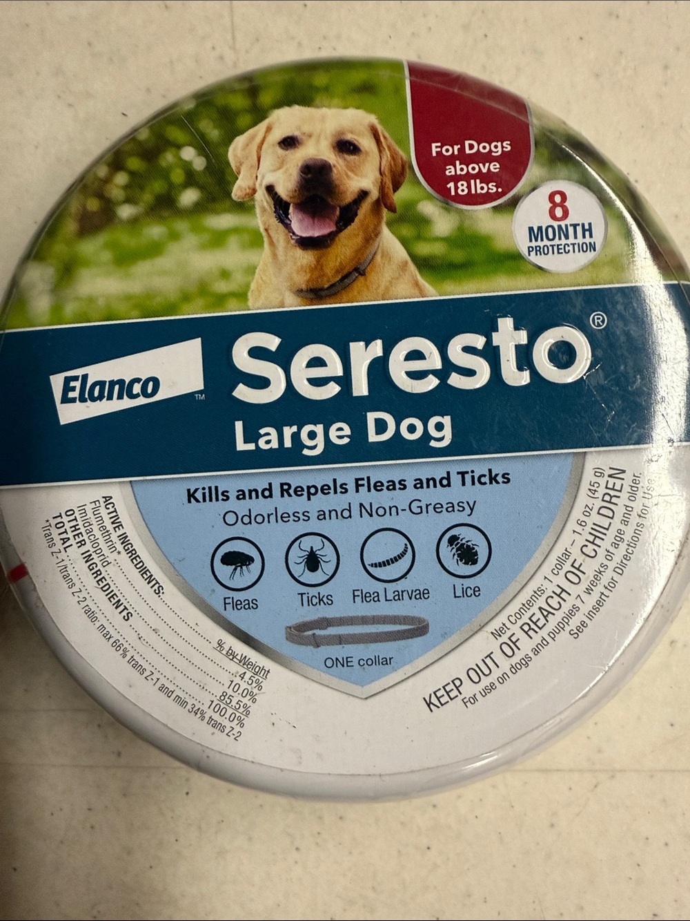Elanco Seresto Large Dog Flea & Tick Collar - 8 month protection